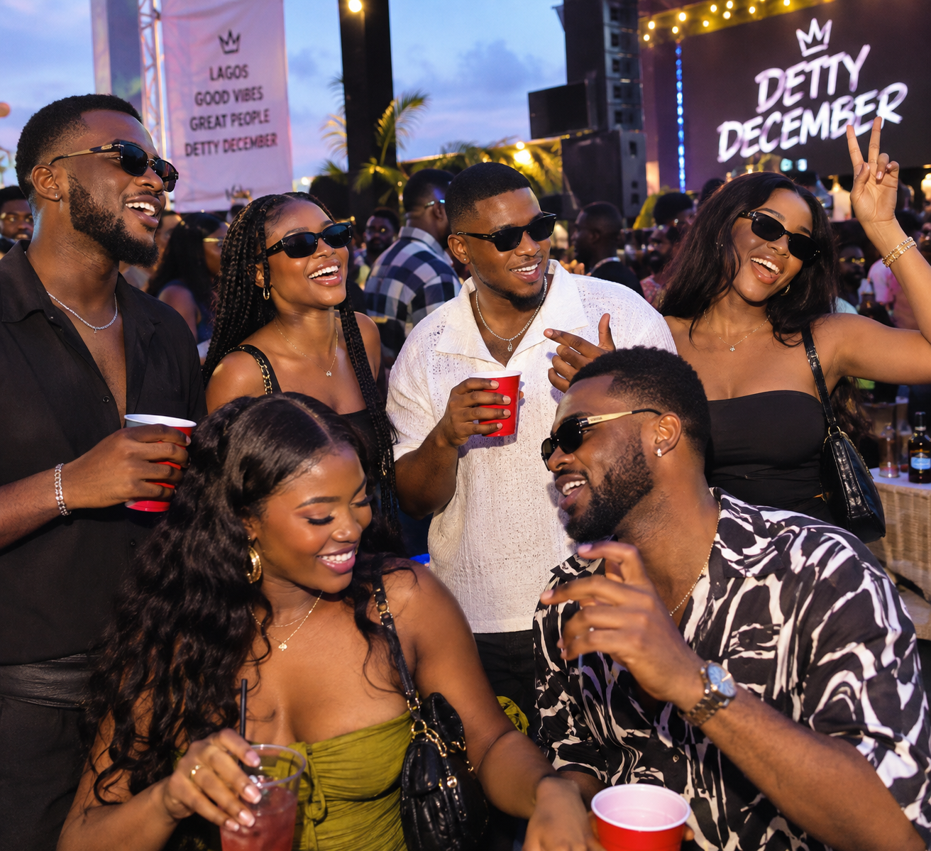 Guests at a Detty December event in Lagos